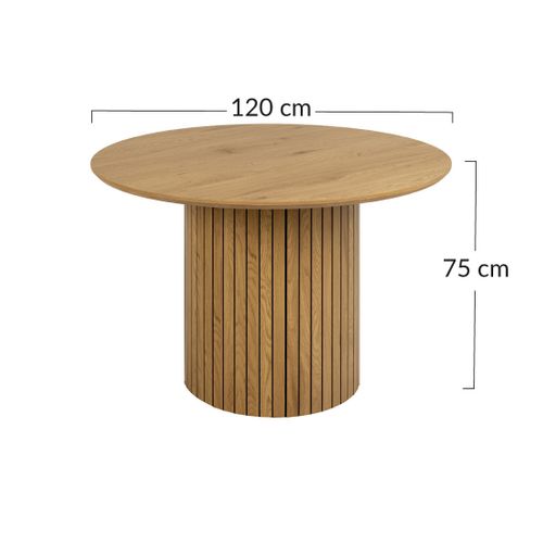 Tardis - Table à Manger Ronde - Effet Bois- 4 Personnes