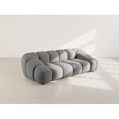 Ava - Canapé 3 Places En Velours Texturé Gris