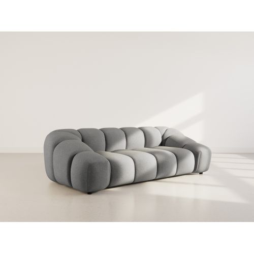 Ava - Canapé 3 Places En Velours Texturé Gris