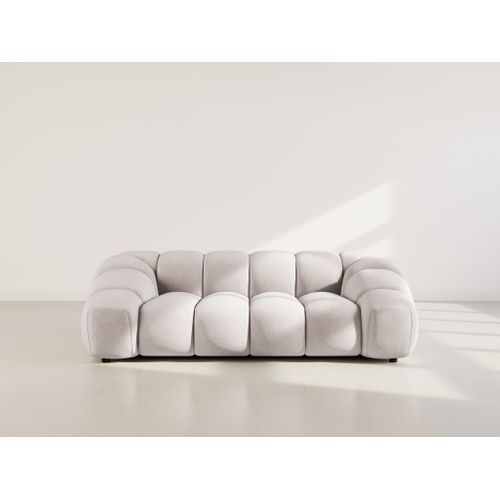 Ava - Canapé 3 Places En Velours Texturé Gris Clair