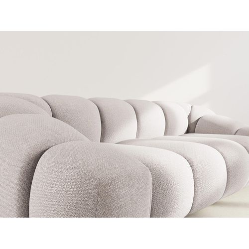 Ava - Canapé 3 Places En Velours Texturé Gris Clair