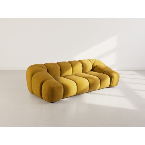 Ava - Canapé 3 Places En Velours Texturé Jaune