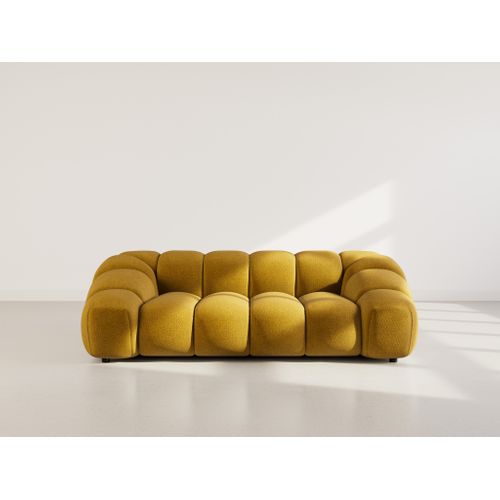 Ava - Canapé 3 Places En Velours Texturé Jaune