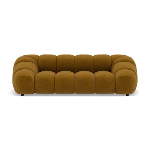 Ava - Canapé 3 Places En Velours Texturé Jaune