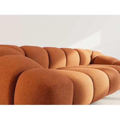 Ava - Canapé 3 Places En Velours Texturé Terracotta