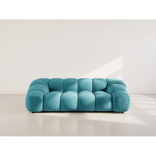 Ava - Canapé 3 Places En Velours Texturé Bleu