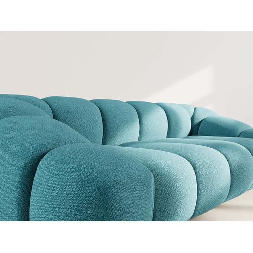 Ava - Canapé 3 Places En Velours Texturé Bleu