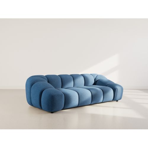 Ava - Canapé 3 Places En Velours Texturé Bleu Marine