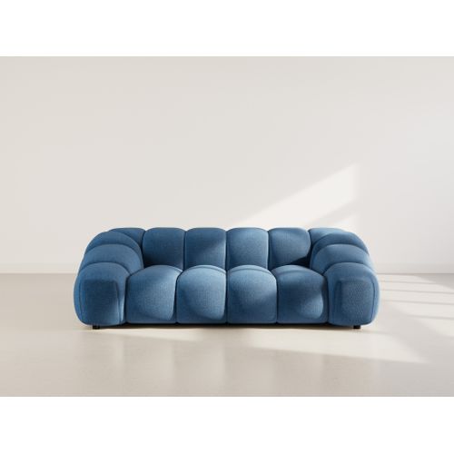 Ava - Canapé 3 Places En Velours Texturé Bleu Marine