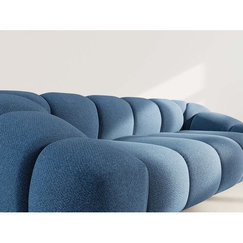 Ava - Canapé 3 Places En Velours Texturé Bleu Marine