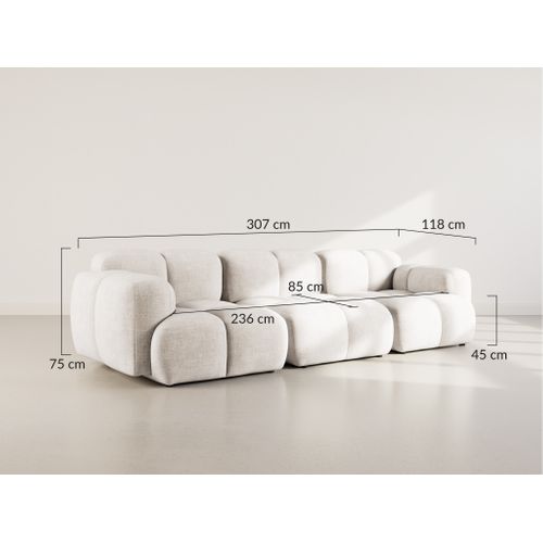 Grace - Canapé Modulable 3 Places En Velours Texturé