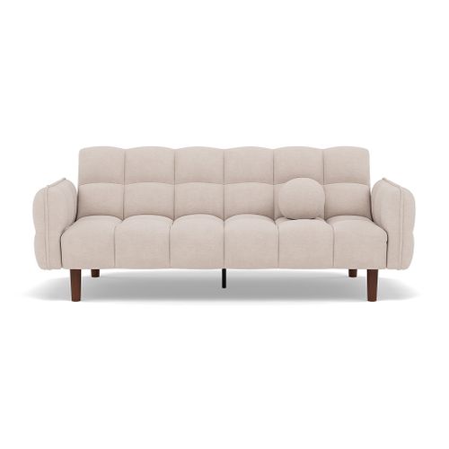 Canapé Droit Convertible 2 Places Adam En Tissu Texturé Beige