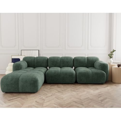 Grace - Canapé Modulable D'angle Réversible 4 Places En Velours Texturé