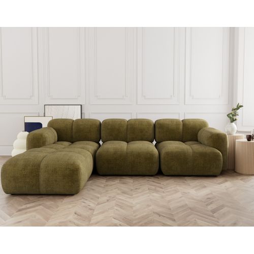 Grace - Canapé Modulable D'angle Réversible 4 Places En Velours Texturé