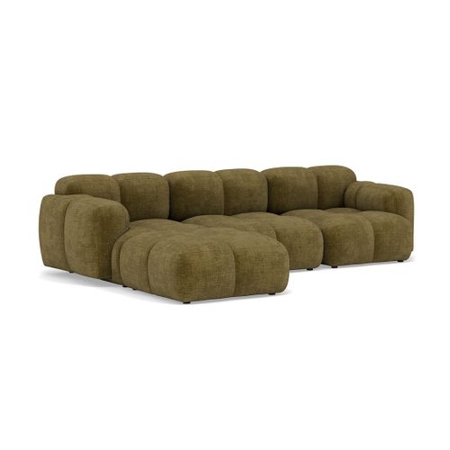 Grace - Canapé Modulable D'angle Réversible 4 Places En Velours Texturé