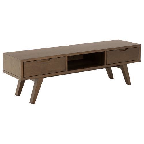 Pauline - Meuble TV - Chêne Foncé - 2 Tiroirs - 150 Cm