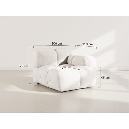 Grace - Module D'assise Droit En Velours Texturé