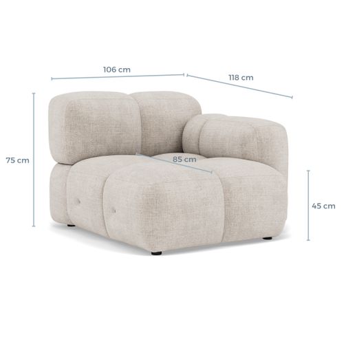 Grace - Module D'assise Droit En Velours Texturé