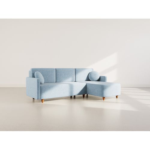 Calypso - Canapé D'angle Réversible 4 Places Convertible Avec Coffre En Tissu