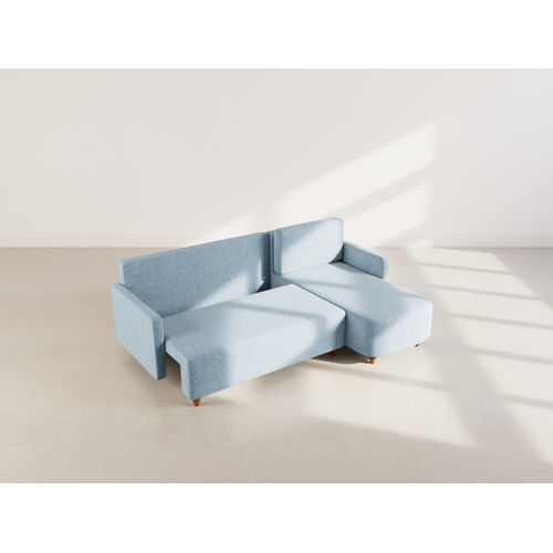 Calypso - Canapé D'angle Réversible 4 Places Convertible Avec Coffre En Tissu