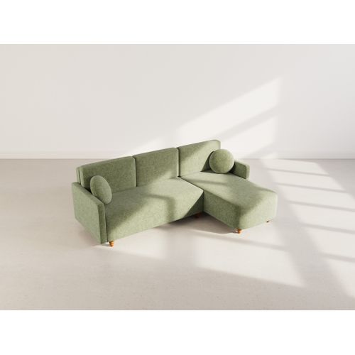 Calypso - Canapé D'angle Réversible 4 Places Convertible Avec Coffre En Tissu