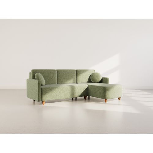 Calypso - Canapé D'angle Réversible 4 Places Convertible Avec Coffre En Tissu