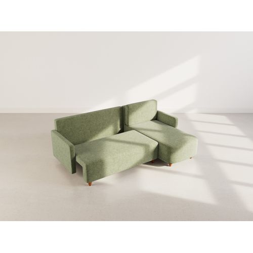 Calypso - Canapé D'angle Réversible 4 Places Convertible Avec Coffre En Tissu