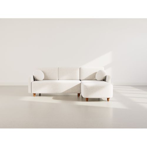 Calypso - Canapé D'angle Réversible 4 Places Convertible Avec Coffre En Tissu