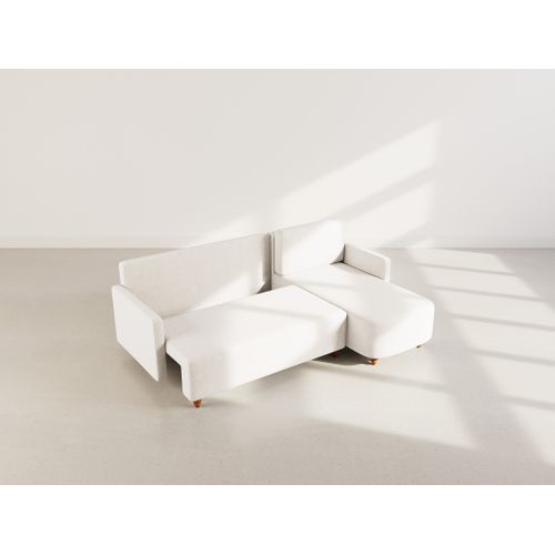 Calypso - Canapé D'angle Réversible 4 Places Convertible Avec Coffre En Tissu