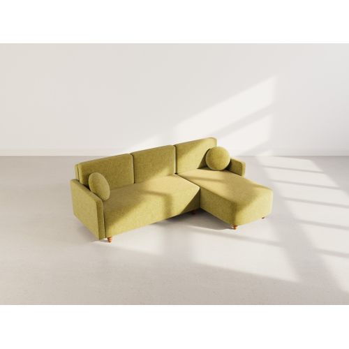 Calypso - Canapé D'angle Réversible 4 Places Convertible Avec Coffre En Tissu