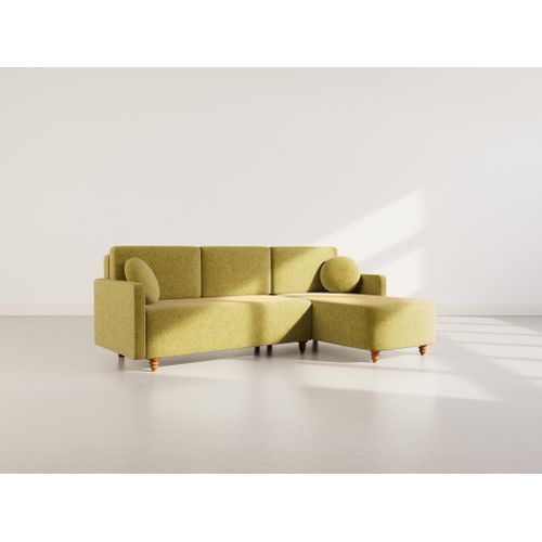 Calypso - Canapé D'angle Réversible 4 Places Convertible Avec Coffre En Tissu