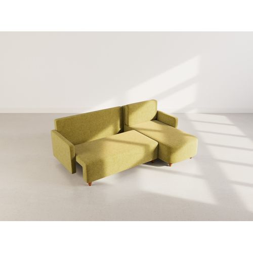 Calypso - Canapé D'angle Réversible 4 Places Convertible Avec Coffre En Tissu