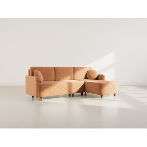 Calypso - Canapé D'angle Réversible 4 Places Convertible Avec Coffre En Tissu