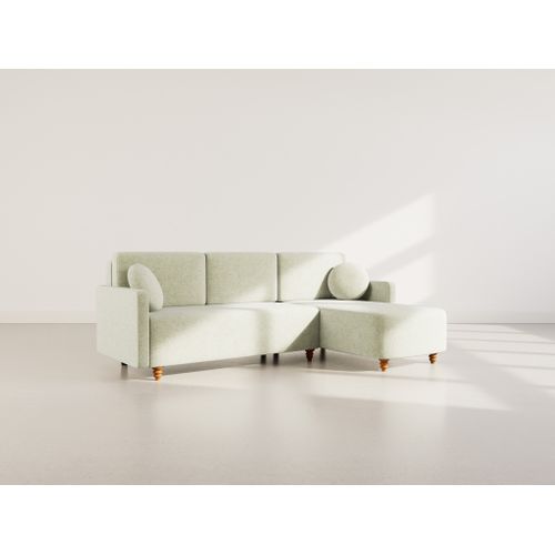 Calypso - Canapé D'angle Réversible 4 Places Convertible Avec Coffre En Tissu