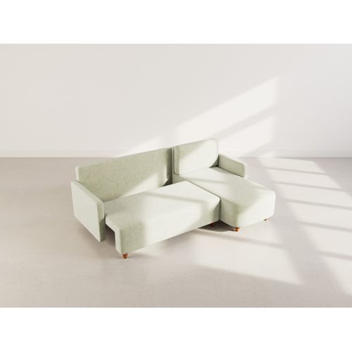 Calypso - Canapé D'angle Réversible 4 Places Convertible Avec Coffre En Tissu