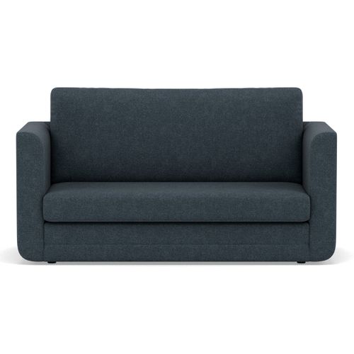 Canapé Droit Convertible 2 Places Isana En Tissu Bleu