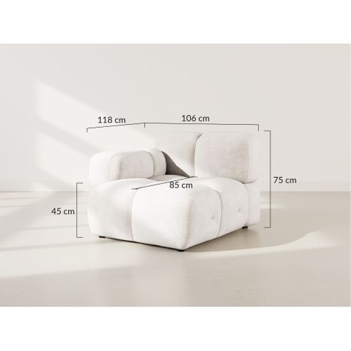 Grace - Module D'assise Gauche En Velours Texturé