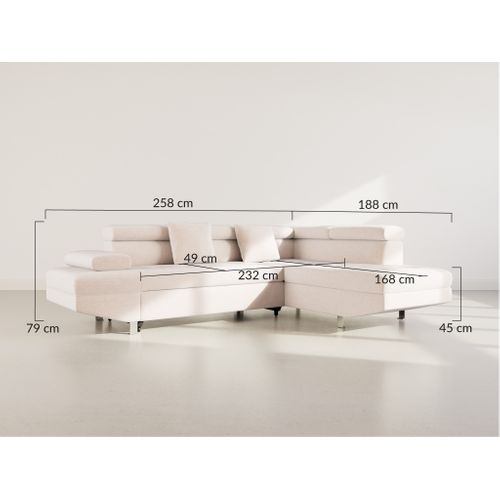 Canapé Angle Droit Convertible 5 Places Margaux En Velours Texturé Vert