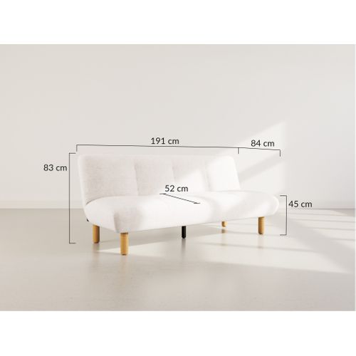 Soan - Banquette 2 Places Convertible Clic-clac En Velours Texturé