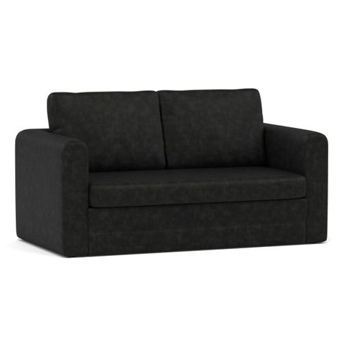 Canapé Droit Convertible 2 Places Marilia En Simili Noir