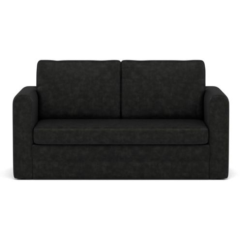 Canapé Droit Convertible 2 Places Marilia En Simili Noir