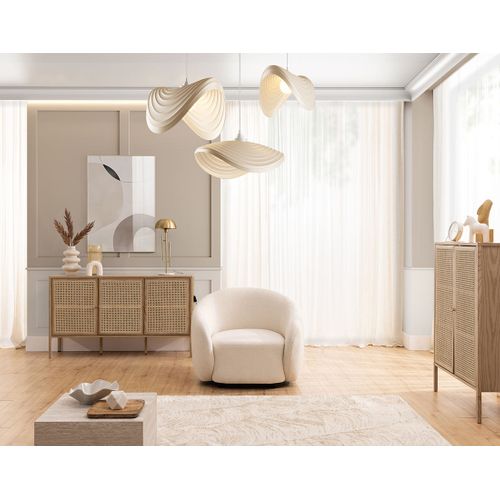 Flore - Fauteuil En Tissu Bouclette Beige