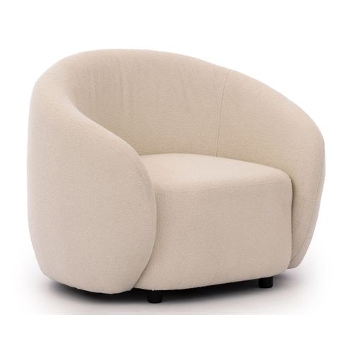 Flore - Fauteuil En Tissu Bouclette Beige