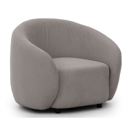 Flore - Fauteuil En Tissu Bouclette Gris