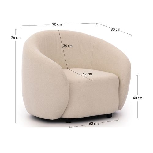 Flore - Fauteuil En Tissu Bouclette Gris