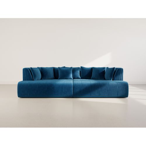 Onyx - Canapé Droit 4 Places Avec Double Méridienne - Assise Profonde - En Velours Côtelé