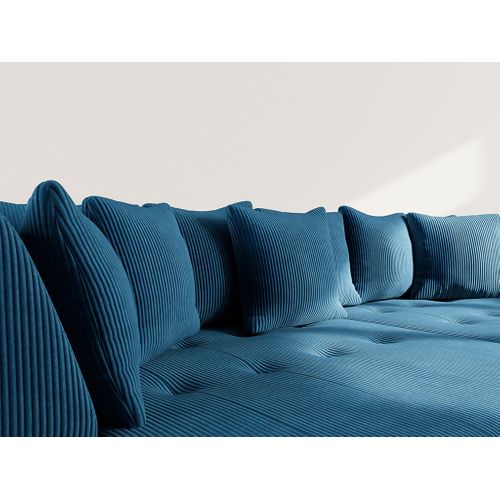 Onyx - Canapé Droit 4 Places Avec Double Méridienne - Assise Profonde - En Velours Côtelé