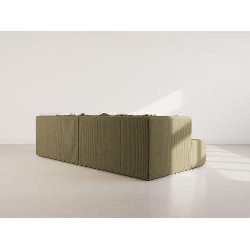 Onyx - Canapé Droit 4 Places Avec Double Méridienne - Assise Profonde - En Velours Côtelé