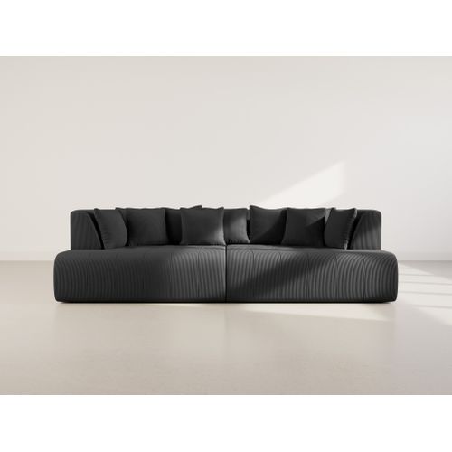 Onyx - Canapé Droit 4 Places Avec Double Méridienne - Assise Profonde - En Velours Côtelé