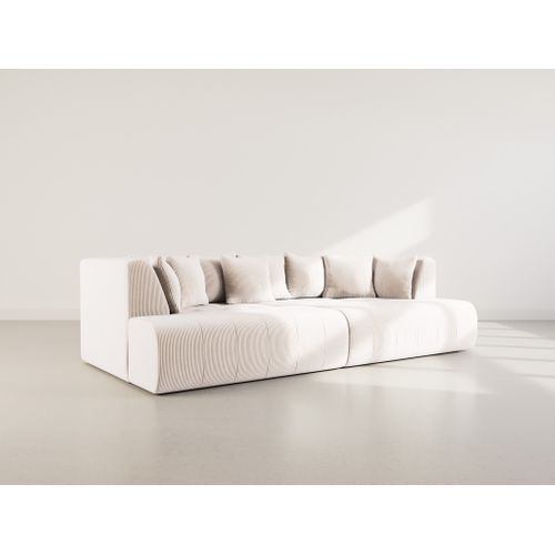 Onyx - Canapé Droit 4 Places Avec Double Méridienne - Assise Profonde - En Velours Côtelé